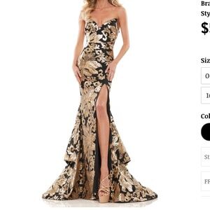 Gold sequin and black gown